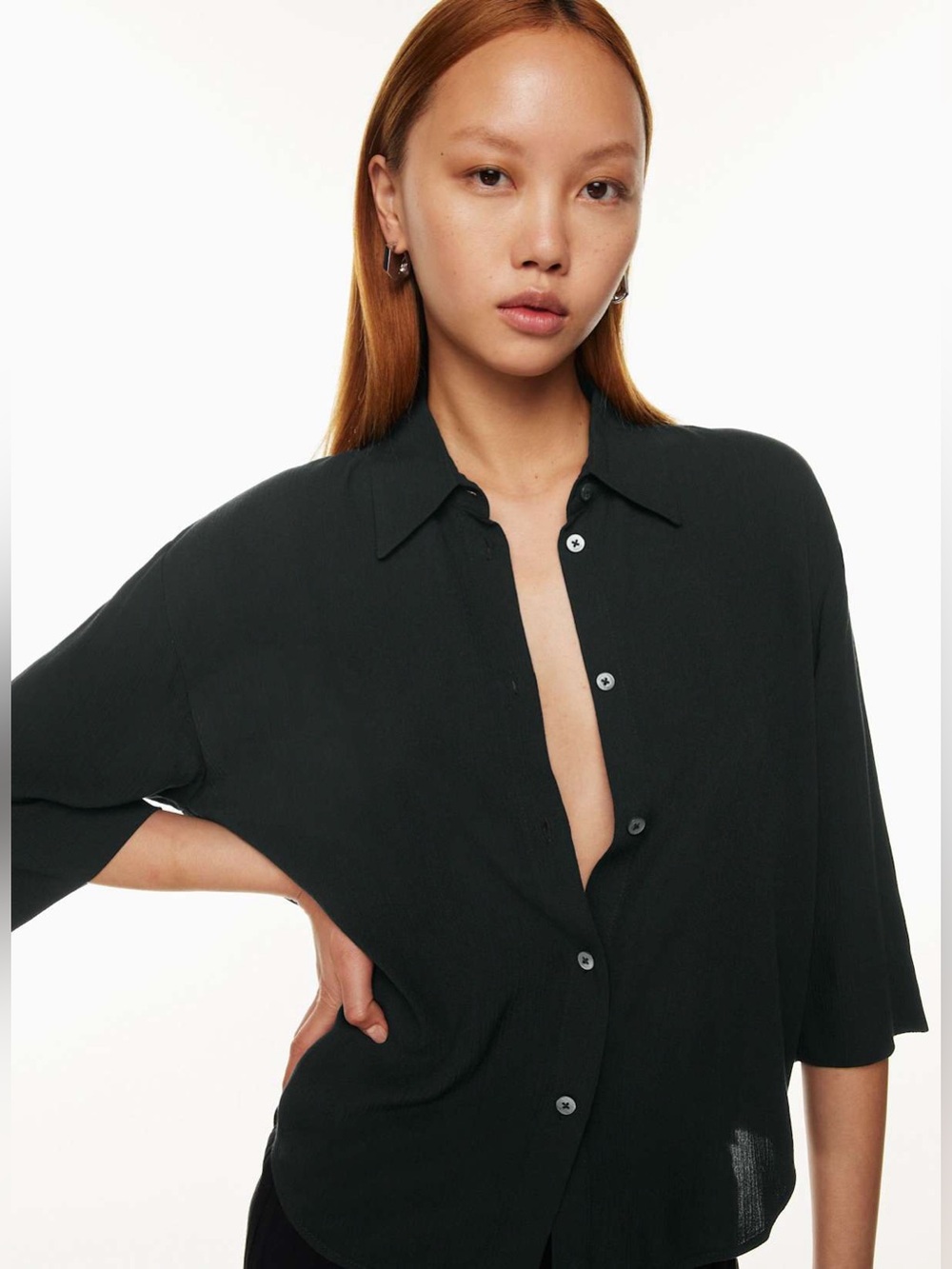 ARITZIA Babaton Carrington Shirt 3/4-sleeve button-up blouse #82756